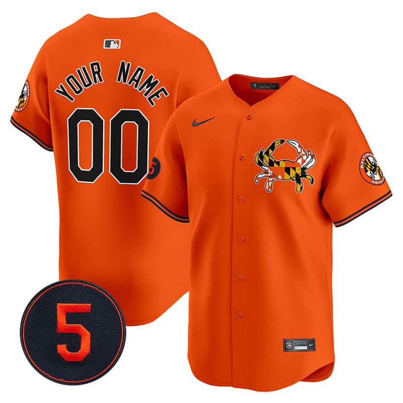 Men Baltimore Orioles Orange 2024 Nike Robinson Patch Vapor Premier Limited Custom MLB Jersey->customized mlb jersey->Custom Jersey
